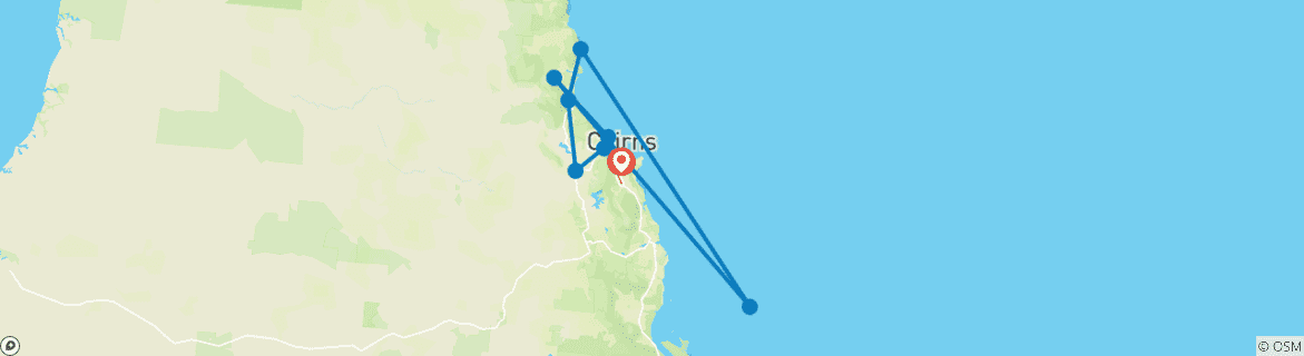 Image d'une carte montrant l'itinéraire du circuit