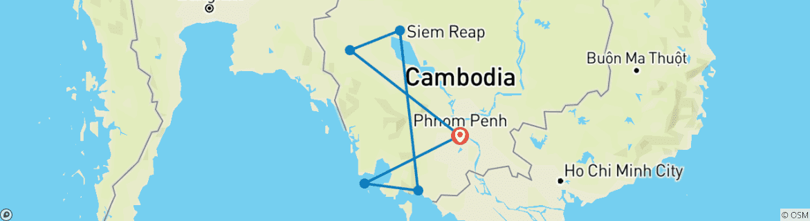 Map of Best of Cambodia (6 destinations)