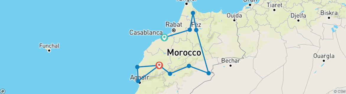 Map of Epic Morocco (11 destinations)