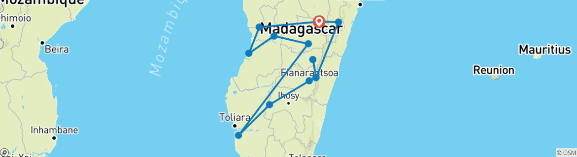 Map of Madagascar in Depth (13 destinations)