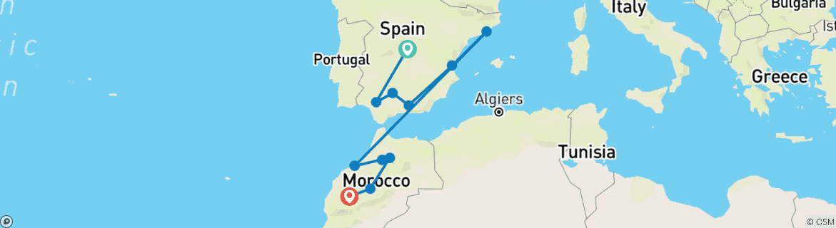 Map of Premium Spain & Morocco