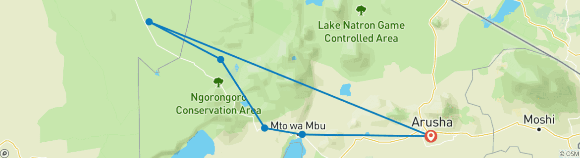 Karte mit der Reiseroute