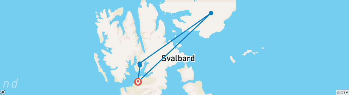 Mapa de Circunnavegación de Svalbard y Kvitoya