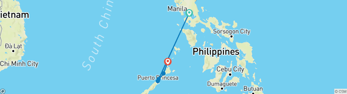 Map of Philippines Island Hopping West (Without Expedition, 9 Days, Air Price Philippines Island Hopping)