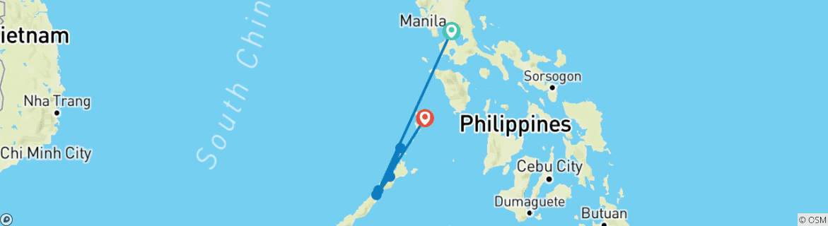 Carte du circuit Philippines Island Hopping West (avec expédition (jusqu'en mai 26))