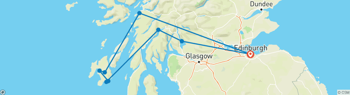 Map of Whisky Coast & Loch Lomond (Hotel) - 4 days