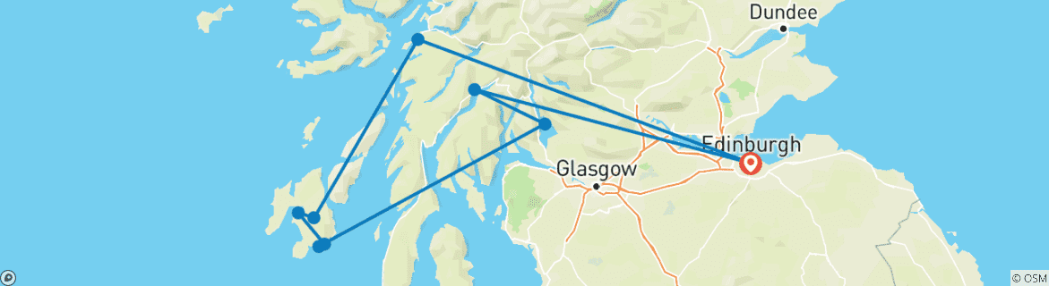 Map of Whisky Coast & Loch Lomond - 4 days