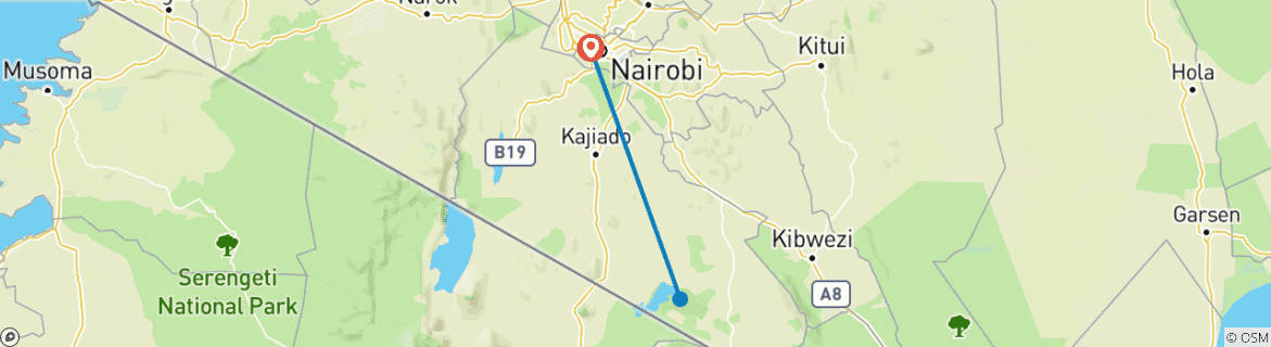 Map of 3 Day Amboseli Private Safari