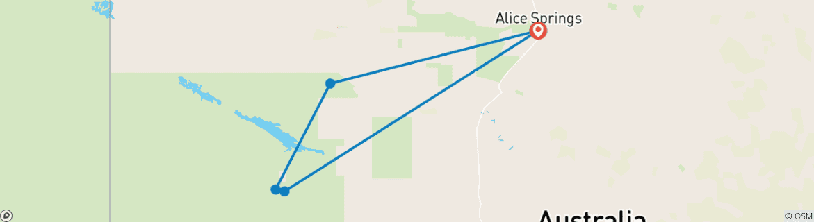 Map of Kings Canyon Uluru and Kata Tjuta (Short Break, 4 Days)