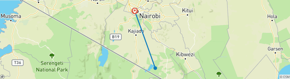 Map of 3 Day Amboseli Group Joining Safari -Fixed Departure Dates