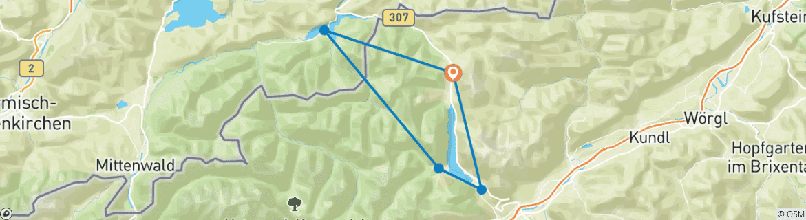 Map of Summit enjoyment in The eastern Karwendel