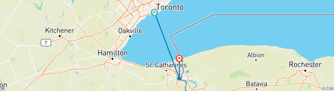 Image d'une carte montrant l'itinéraire du circuit