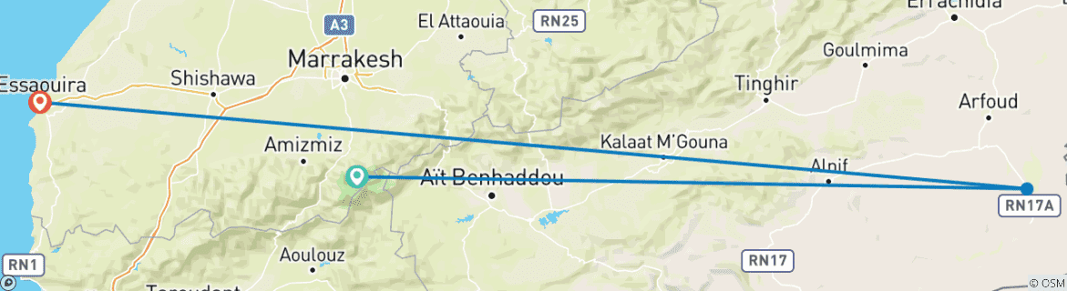 Imagen de un mapa que muestra la ruta del circuito