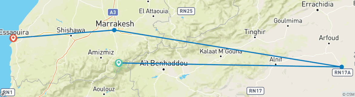 Imagen de un mapa que muestra la ruta del circuito