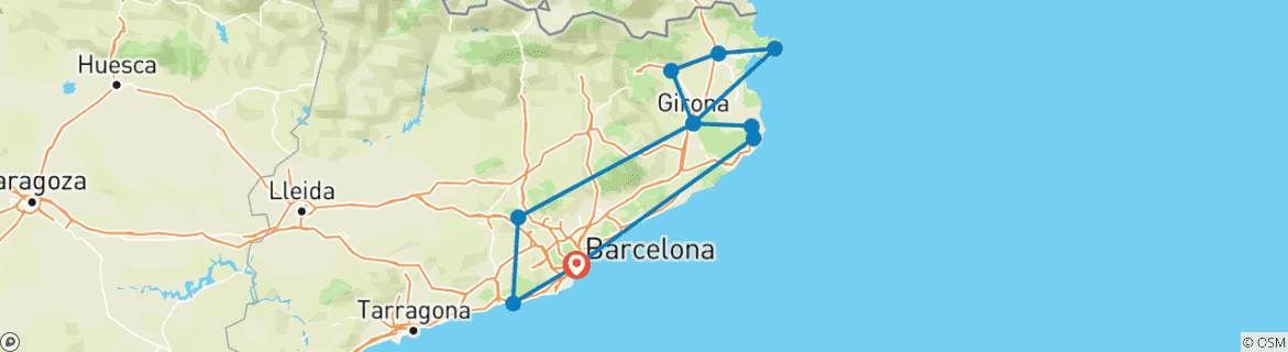 Map of Captivating Catalonia - 3 days