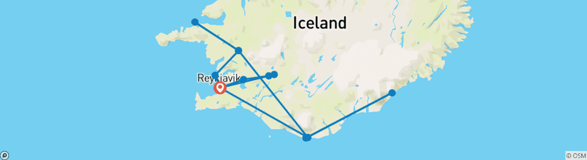 Map of Iceland’s Midnight Sun: Glaciers, Geysers, and the Golden Circle  (2025)