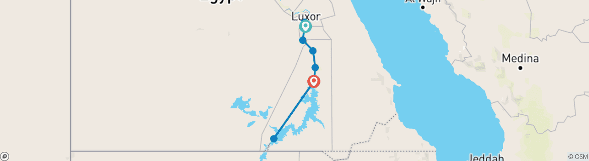 Karte mit der Reiseroute