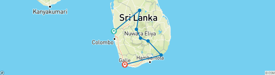 Map of Sri Lanka Splendor