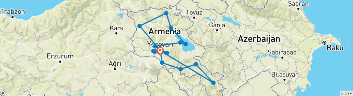 Map of Local Experiences in Armenia (Private Tour)