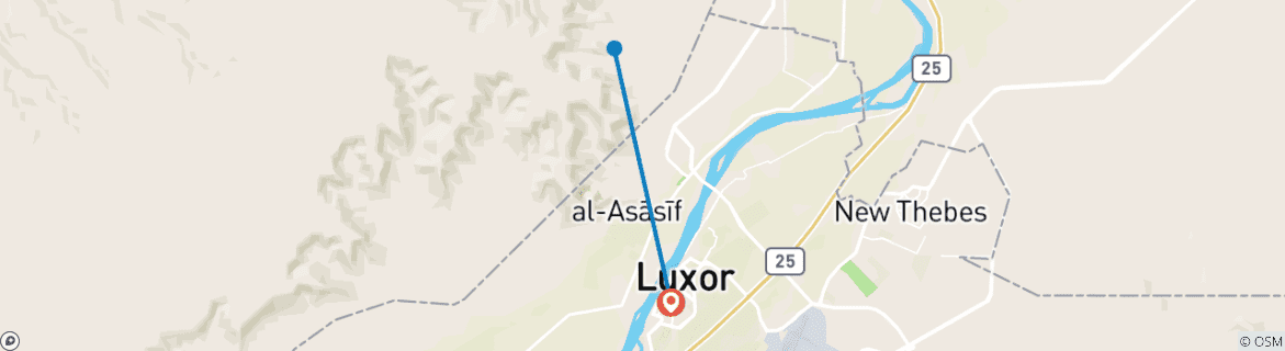 Map of Incredible Day tour Hot Air Balloon, Luxor West Bank & Felucca Nile