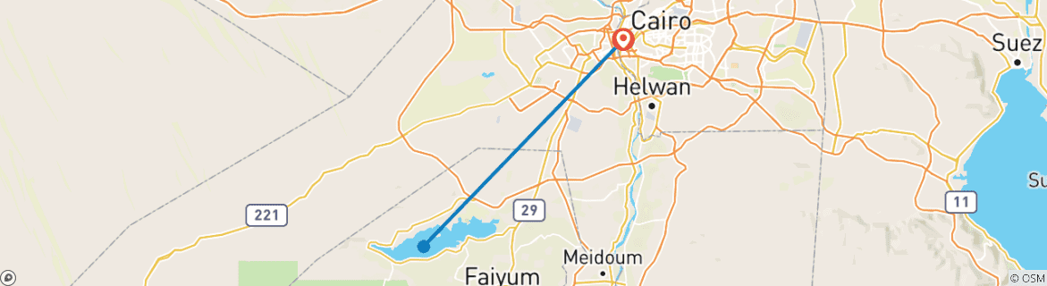 Image d'une carte montrant l'itinéraire du circuit