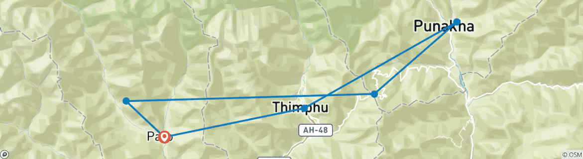 Image d'une carte montrant l'itinéraire du circuit