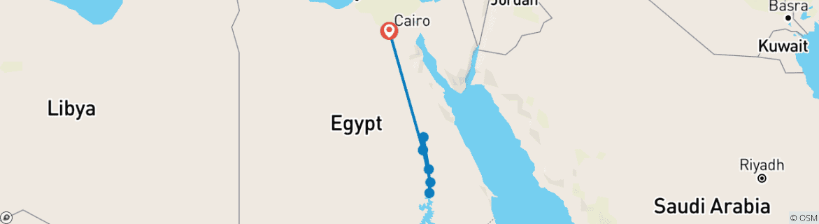Carte du circuit Splendeurs de l'Égypte, un circuit réservé aux femmes (petit groupe)