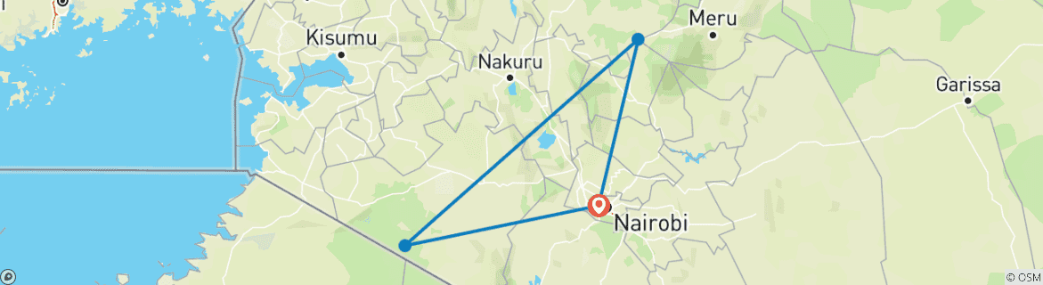 Mapa de Geluxe: Kenia: Cultura, Monte Kenia y Maasai Mara