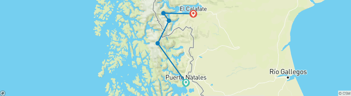 Map of Geluxe: Patagonia: Torres del Paine & Los Glaciares National Park