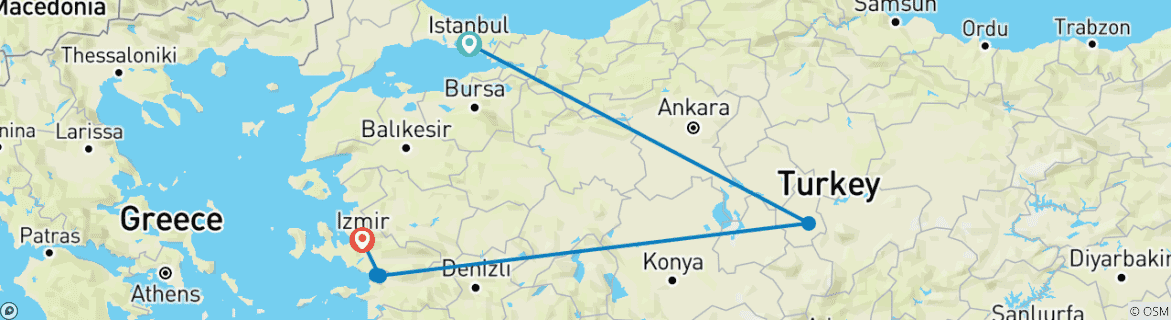 Map of Geluxe: Turkey: Istanbul, Ephesus & Cappadocia