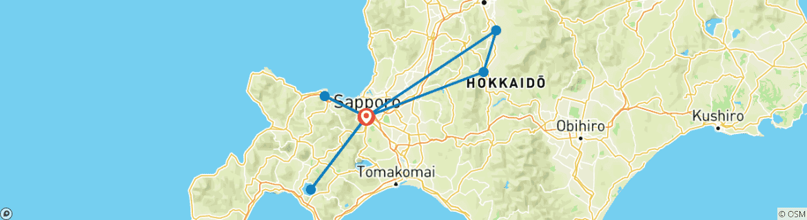 Image d'une carte montrant l'itinéraire du circuit