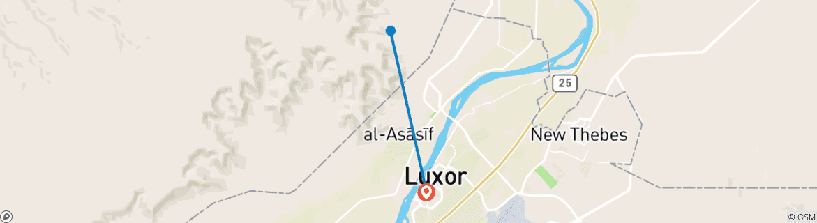 Map of The West Bank Tours in Luxor