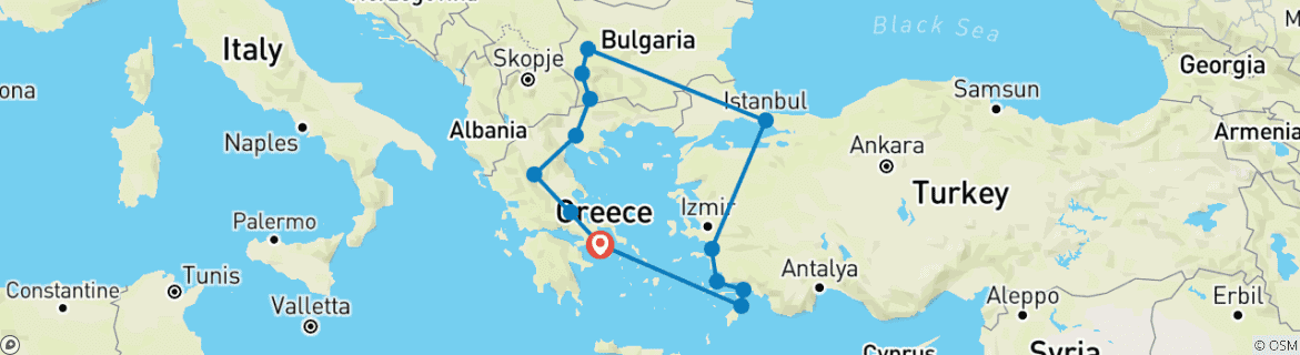 Map of The Heart of Thrace (13 destinations)