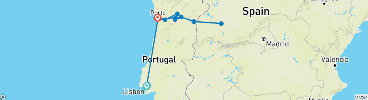 Map of Lisbon with Douro Discovery Lisbon to Porto (2025)