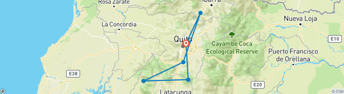 Map of 8 Days Summiting Cotopaxi: A Thrilling Climbing Expedition