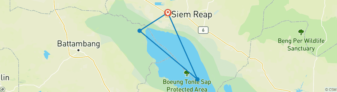 Karte mit der Reiseroute