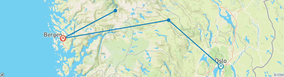 Map of Norwegian Fjords Escape with Northern Lights