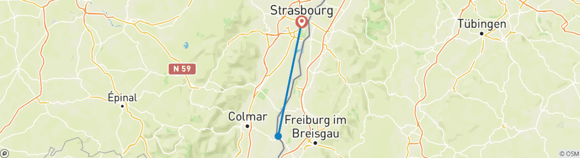 Map of New Year on the Wild Rhine (port-to-port cruise) - MONET