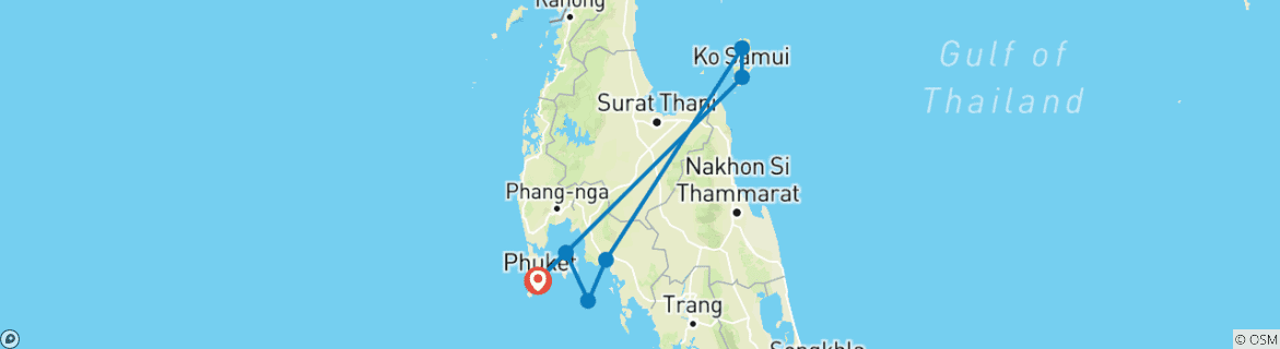 Map of ThaiLand Island Hopping: Palm Trees & Ocean Breeze