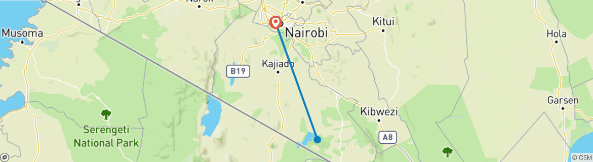 Map of From Nairobi: 3Day Amboseli Safari with Hot Air Balloon Ride