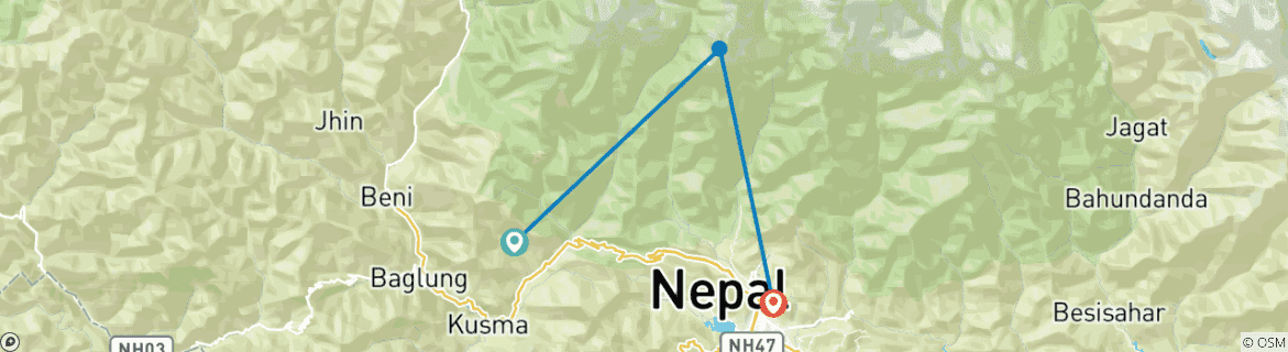 Map of Mardi Himal Base Camp