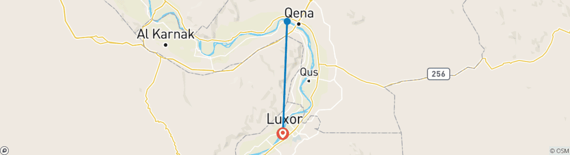 Image d'une carte montrant l'itinéraire du circuit