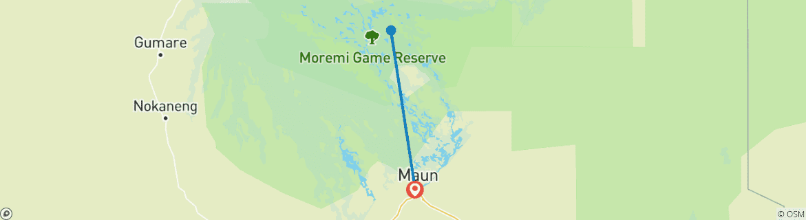 Map of MOREMI DAY TRIP FROM MAUN