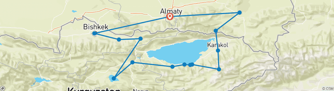 Map of Discover Kyrgyzstan and Kazakhstan