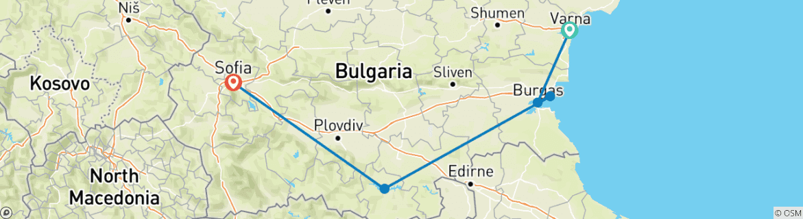 Map of Spring Intensive Birdwatching Tour (Bulgaria)