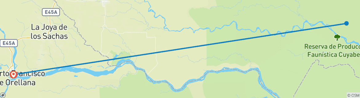 Map of 5 Days Into the Heart of the Jungle: Lagartococha Tour