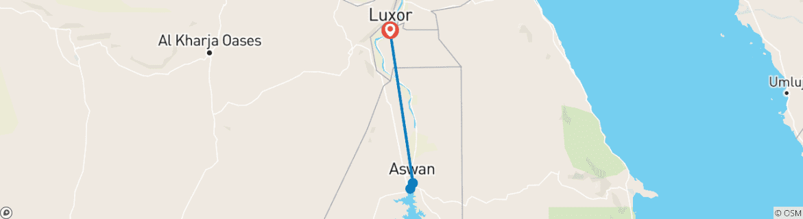 Karte mit der Reiseroute