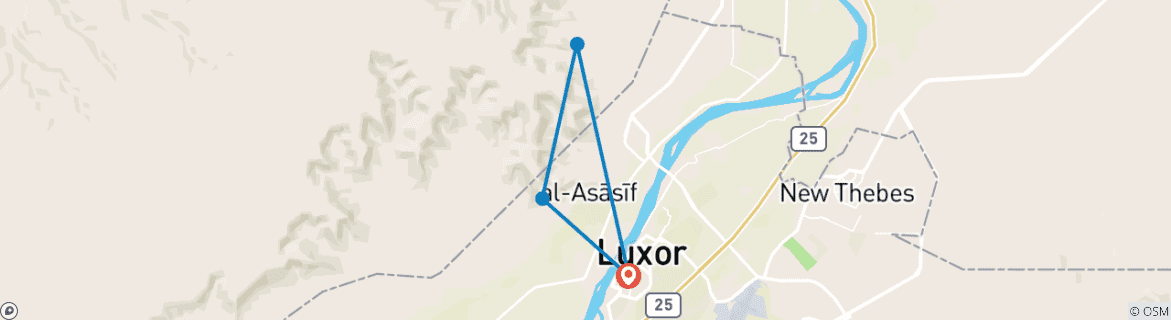 Image d'une carte montrant l'itinéraire du circuit