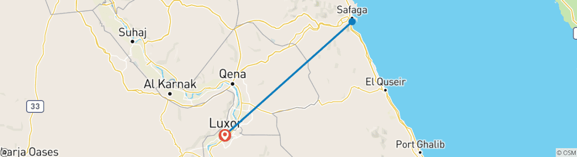 Foto van een kaart met de route van de rondreis