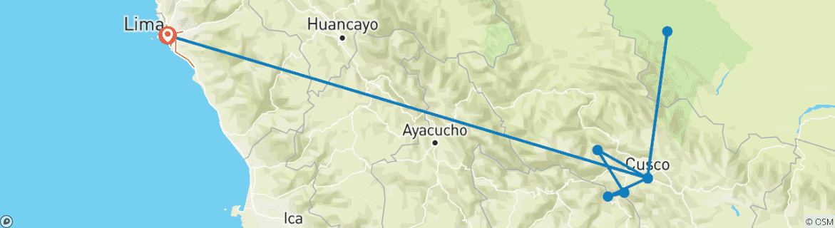 Map of Adventure: Vilcabamba to Machu Picchu & Jungle